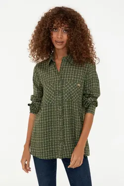 شومیز زنانه خاکی یو اس پولو