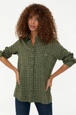 شومیز زنانه خاکی یو اس پولو