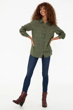 شومیز زنانه خاکی یو اس پولو