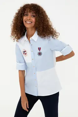 شومیز زنانه آبی یو اس پولو