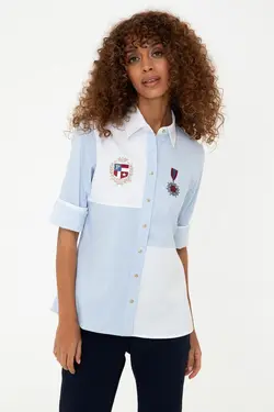 شومیز زنانه آبی یو اس پولو