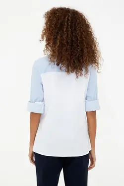 شومیز زنانه آبی یو اس پولو