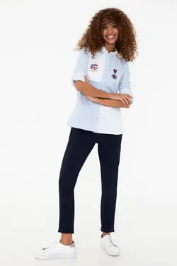 شومیز زنانه آبی یو اس پولو