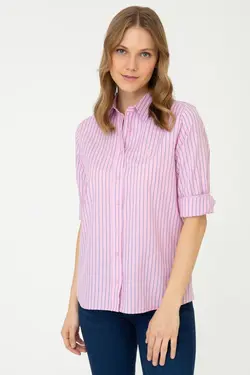 شومیز زنانه صورتی یو اس پولو