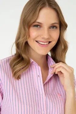 شومیز زنانه صورتی یو اس پولو