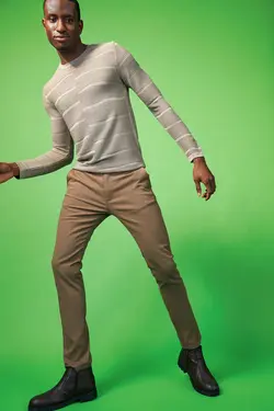 شلوار کتان مردانه قهوه ای دفاکتو