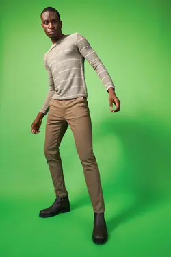 شلوار کتان مردانه قهوه ای دفاکتو