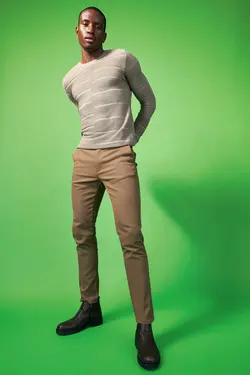 شلوار کتان مردانه قهوه ای دفاکتو