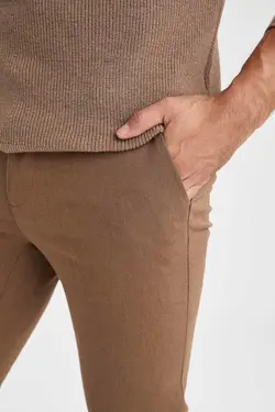 شلوار کتان مردانه قهوه ای دفاکتو