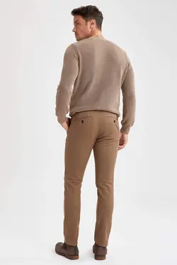 شلوار کتان مردانه قهوه ای دفاکتو