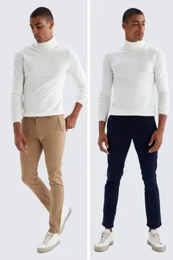 شلوار کتان مردانه سرمه ای دفاکتو