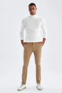 شلوار کتان مردانه سرمه ای دفاکتو