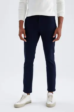 شلوار کتان مردانه سرمه ای دفاکتو