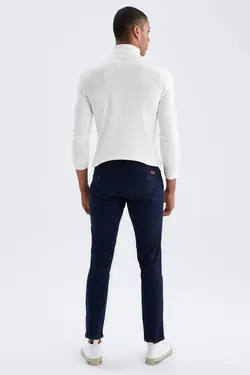 شلوار کتان مردانه سرمه ای دفاکتو