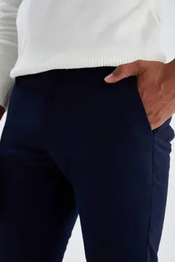 شلوار کتان مردانه سرمه ای دفاکتو