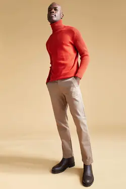 شلوار کتان مردانه خاکی دفاکتو