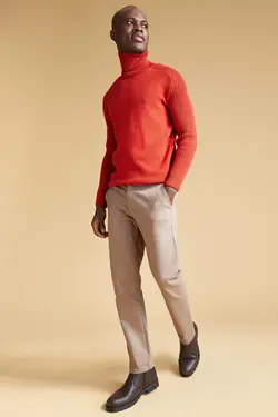 شلوار کتان مردانه خاکی دفاکتو