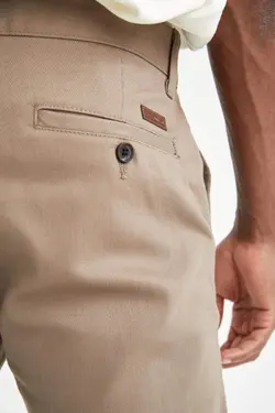 شلوار کتان مردانه خاکی دفاکتو