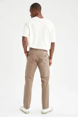 شلوار کتان مردانه خاکی دفاکتو