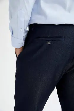 شلوار کتان مردانه سرمه ای دفاکتو