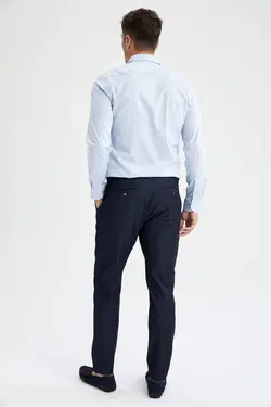 شلوار کتان مردانه سرمه ای دفاکتو