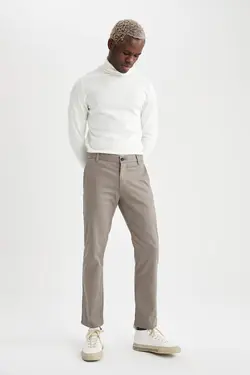 شلوار کتان مردانه خاکستری دفاکتو