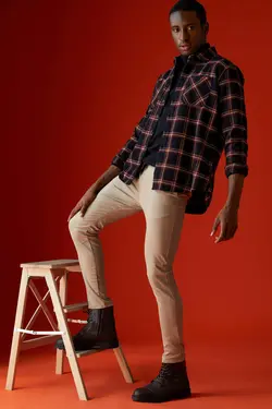 شلوار کتان مردانه بژ دفاکتو