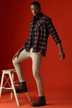 شلوار کتان مردانه بژ دفاکتو