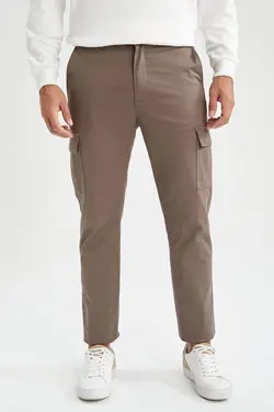 شلوار کتان مردانه خاکی دفاکتو