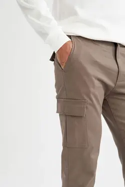 شلوار کتان مردانه خاکی دفاکتو