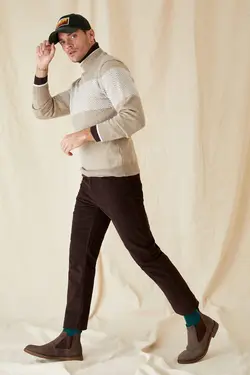 شلوار کتان مردانه قهوه ای دفاکتو