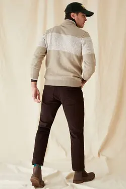 شلوار کتان مردانه قهوه ای دفاکتو