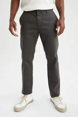 شلوار کتان مردانه خاکی دفاکتو