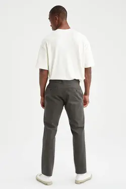 شلوار کتان مردانه خاکی دفاکتو