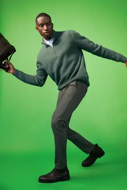 شلوار کتان مردانه خاکی دفاکتو