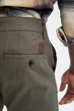 شلوار کتان مردانه خاکی دفاکتو