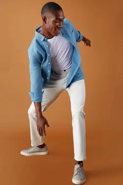 شلوار کتان مردانه خاکستری دفاکتو