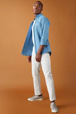 شلوار کتان مردانه خاکستری دفاکتو