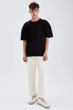 شلوار کتان مردانه سفید تیره دفاکتو