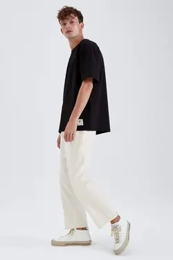 شلوار کتان مردانه سفید تیره دفاکتو