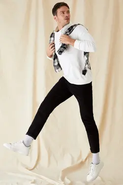 شلوار کتان مردانه سیاه دفاکتو