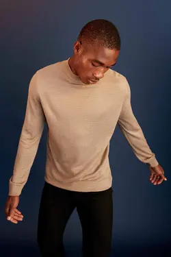 پلیور یقه اسکی مردانه بژ دفاکتو