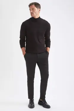 پلیور یقه اسکی مردانه سیاه دفاکتو