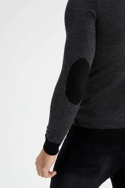 پلیور یقه اسکی مردانه سیاه دفاکتو