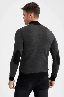 پلیور یقه اسکی مردانه سیاه دفاکتو