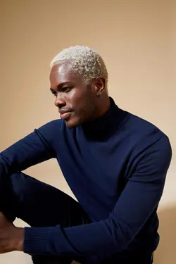 پلیور یقه اسکی مردانه سرمه ای دفاکتو