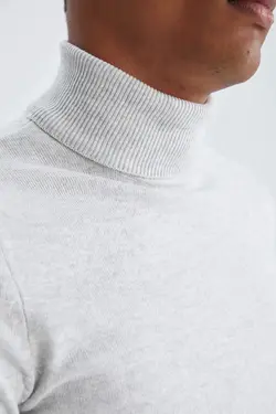 پلیور یقه اسکی مردانه خاکستری دفاکتو