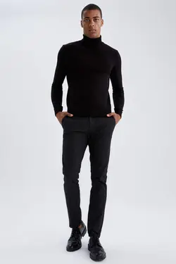 پلیور یقه اسکی مردانه خاکستری دفاکتو