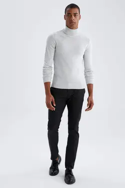 پلیور یقه اسکی مردانه خاکستری دفاکتو