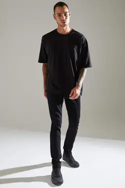 شلوار جین جذب مردانه سیاه دفاکتو